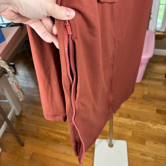Boutique Athleisure Rust red Long Sleeve Hooded butter soft Dress in L - Picture 9 of 14